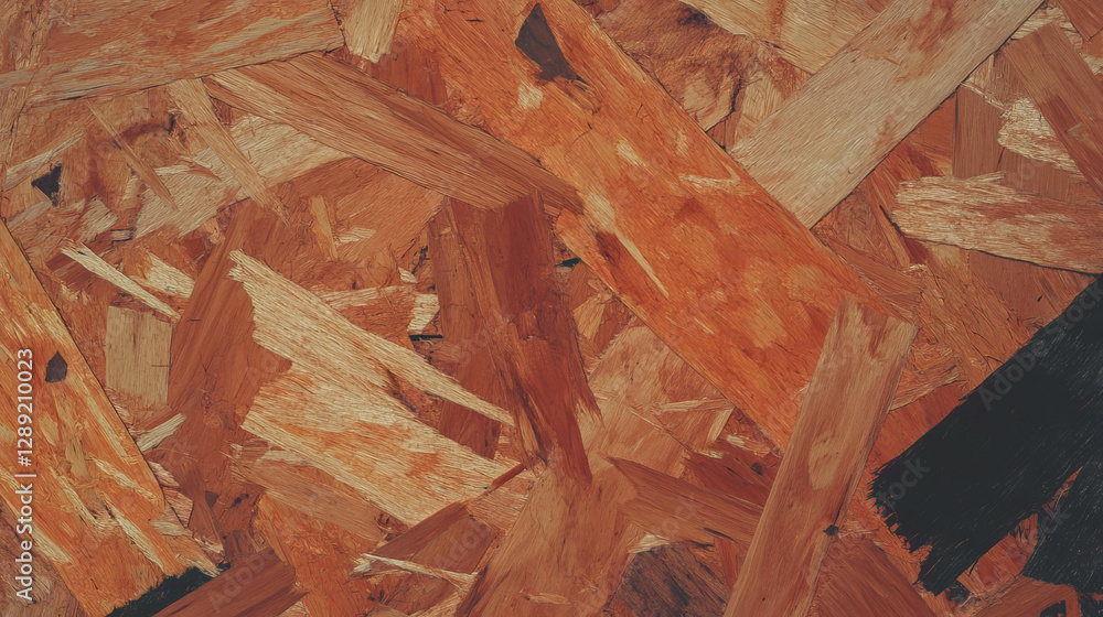 Aufkleber textured osb surface with thick strands and rough dark tones for design and background