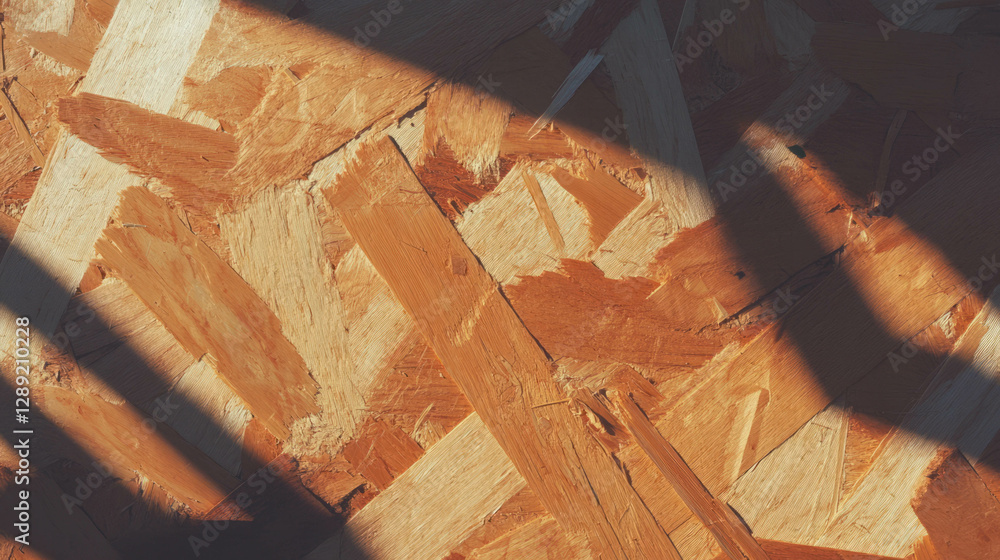 Aufkleber Abstract texture of osb with varied shades and uneven strands for design projects