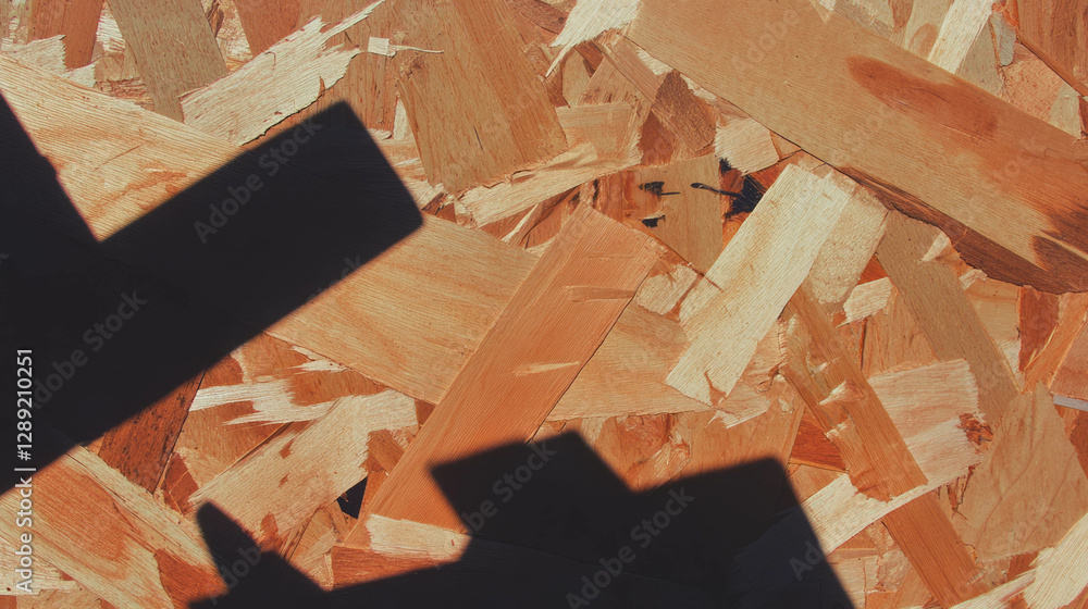 Leinwandbilder textured osb surface with varied strands and shadows for background design