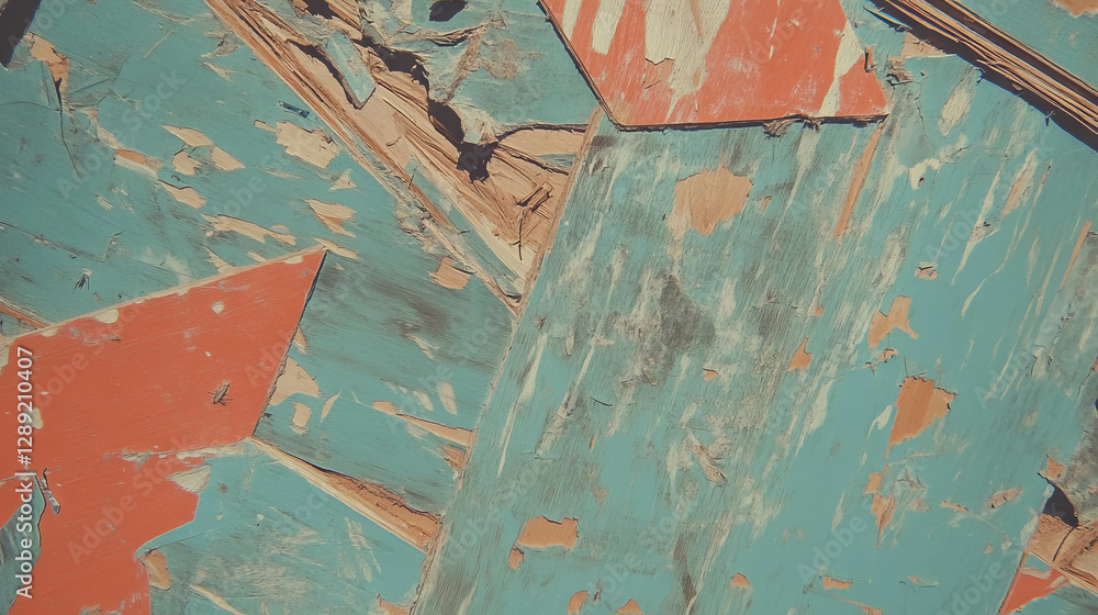 Aufkleber Rustic osb texture with weathered surface and faded paint for creative background design