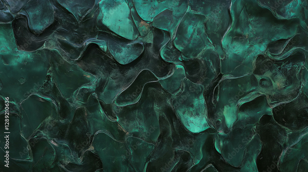 Poster abstract texture of oxidized bronze with green patina for artistic background or design