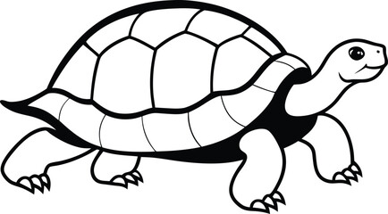 Tortoise walking slowly vector illustration