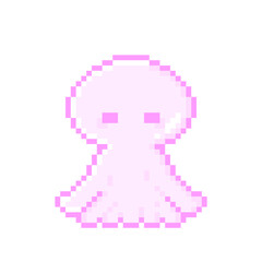 ピクセルアートなゲルっぽい宇宙人♪PNG