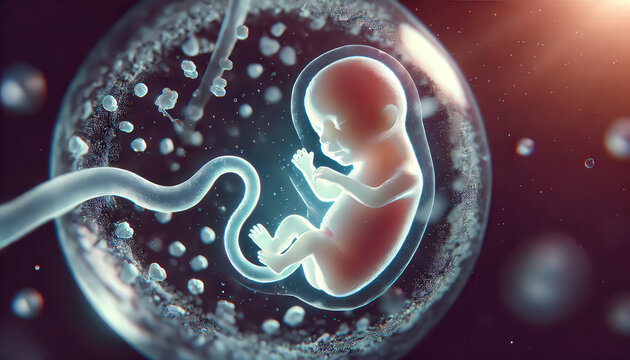 Development of a human embryo in a protective environment during early stages of pregnancy