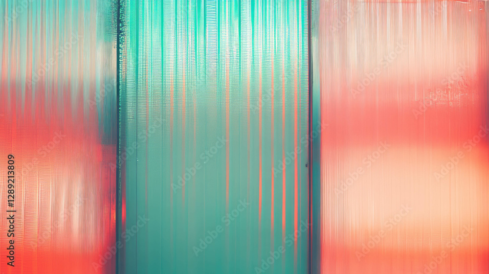 Poster abstract texture of ribbed plastic with colorful backlighting for modern design