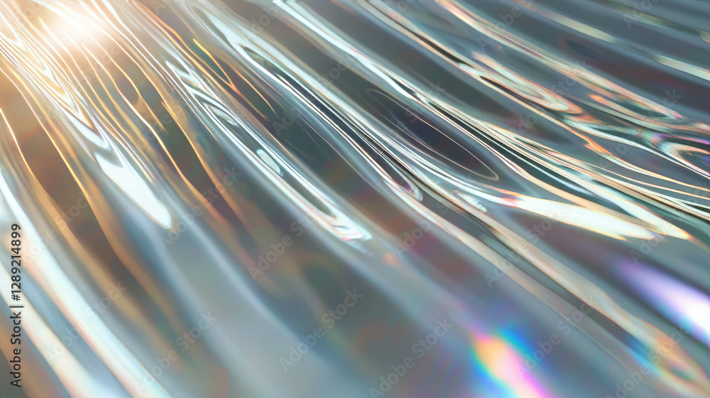 Poster abstract waves in ribbed plastic texture with smooth polished surface