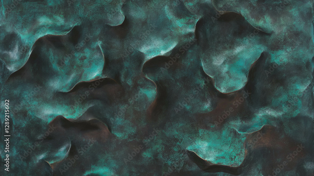 Poster abstract bronze texture with dark patina and undulating surface for artistic background