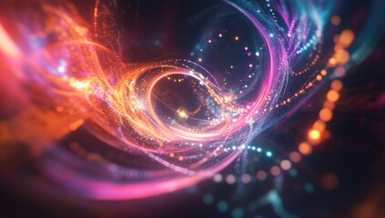 Obraz premium Abstract Cosmic Nebula: A Symphony of Light and Color
