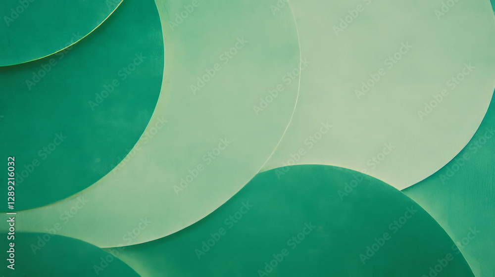 Aufkleber Abstract green paper texture with rounded intersecting ribbed patterns