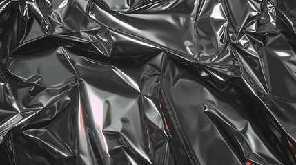 Abstract texture of rumpled aluminum foil with intricate fine lines for creative background design