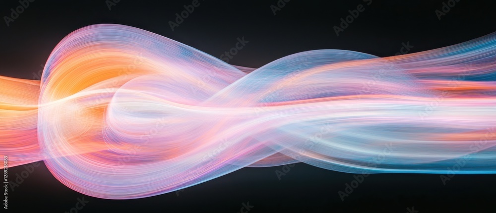 Poster dynamic color waves abstract art digital design studio setting close-up motion and light concept
