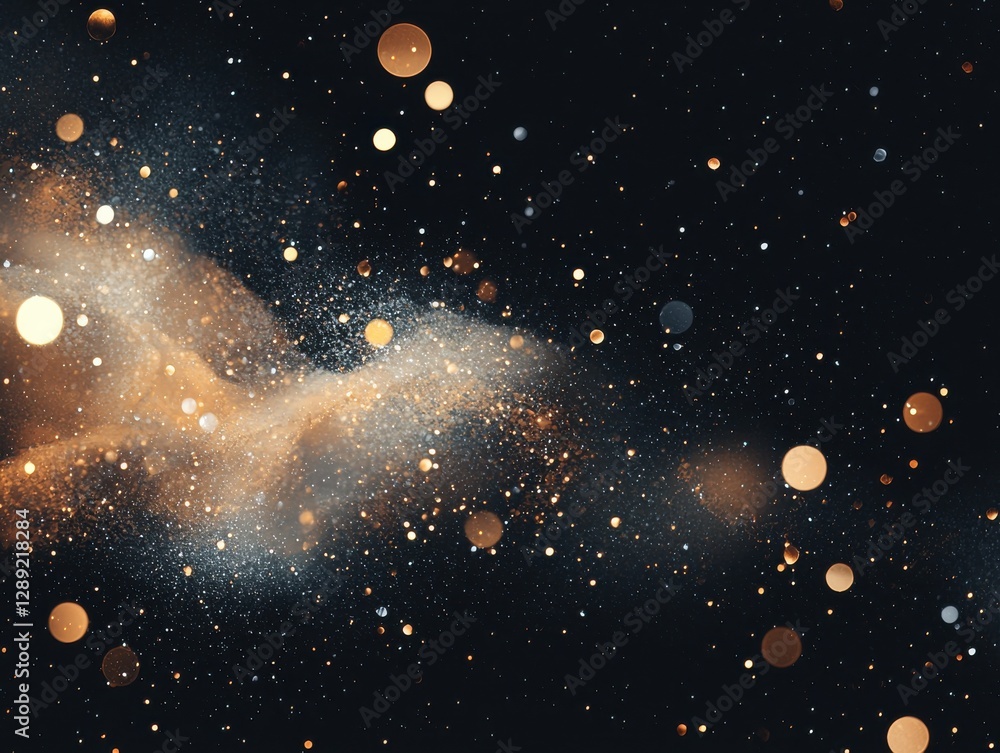 Poster cosmic sparkle explosion space digital art dark background abstract view stellar vibes