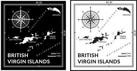 Mapa British Virgin Islands, BVI © g_oann