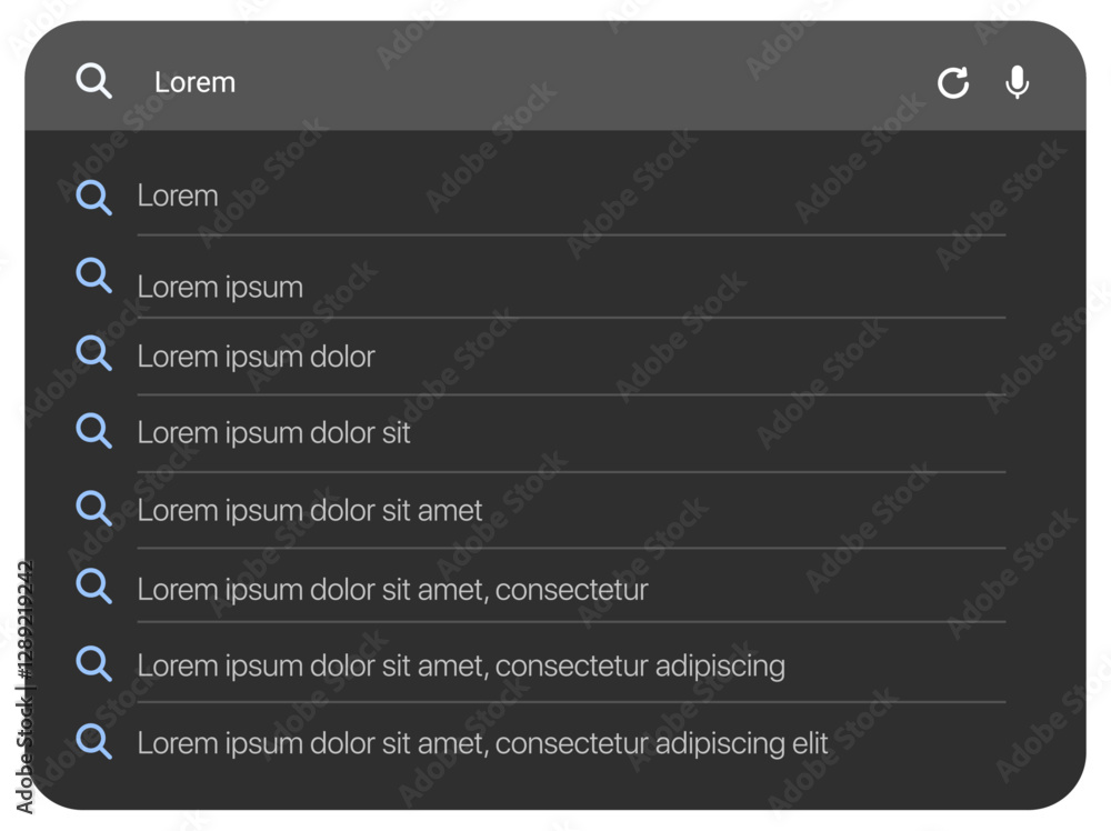 Poster search bar ui. Internet browser search bar frame. Search engine for UI UX design and web browser template. Simple search bar as part of user interface design. Vector illustration.