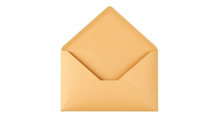 Open brown paper envelope with a triangular flap, showcasing a simple and classic design. Perfect Any Project.