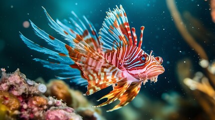 Zbliżenie na skrzydlicę z rozłożystymi płetwami w oceanie