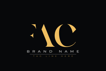 FAC abstract letter logo design. This logo is designed by three abstract letters.