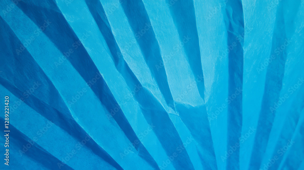 Aufkleber abstract texture of sharp ribbed blue paper design for modern art projects