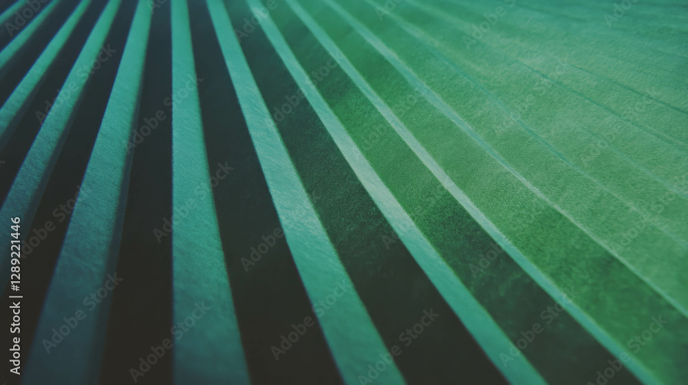 Poster Abstract design of sharp angled ribbed green paper texture for creative backgrounds