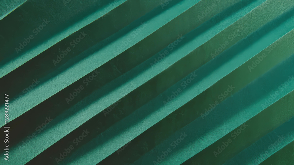 Poster abstract design with sharp angled ribbed green paper texture