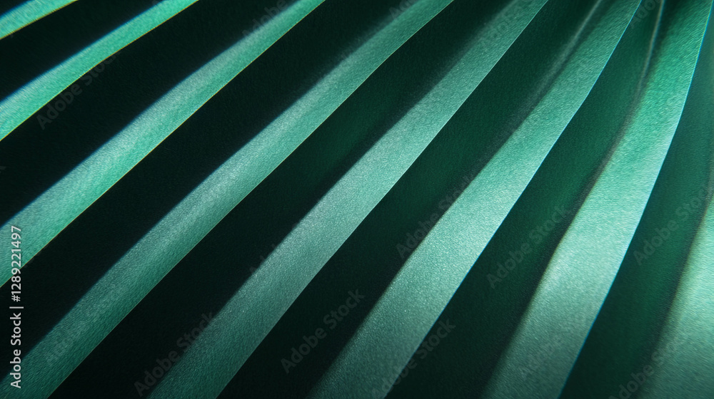 Poster abstract design of sharp angled ribbed green paper texture for creative crafts and decor