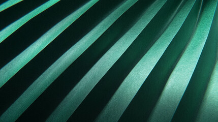 Abstract design of sharp angled ribbed green paper texture for creative crafts and decor