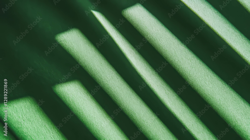 Poster texture of sharp ribbed green paper with light and shadow effects for artistic design