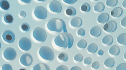 Abstract pattern of small round holes on white plastic surface