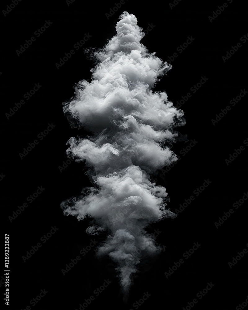 Poster dynamic vapor cloud formation studio dark background vertical view abstract concept