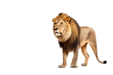 Isolated Lion Standing Tall
