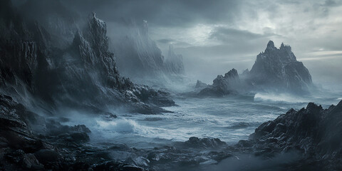 Fototapeta premium Coastal Waves Crashing 