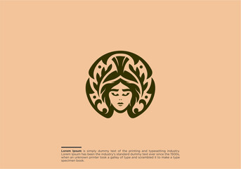 floral women logo design, Beautiful woman logo for salon or beauty logo, beautiful woman vector icon logo design