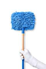 Mop with handle isolated on white background