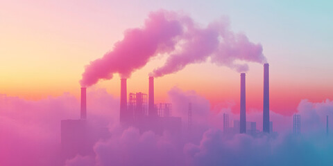 Obraz premium Industrial Pollution Zone 