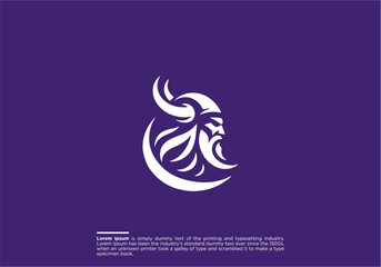viking logo vector graphic abstract template, Viking Helmet Icon