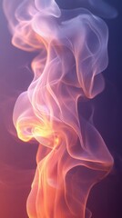 Obraz premium Ethereal and Colorful Smoke Swirls in Soft Focus on Dark Background