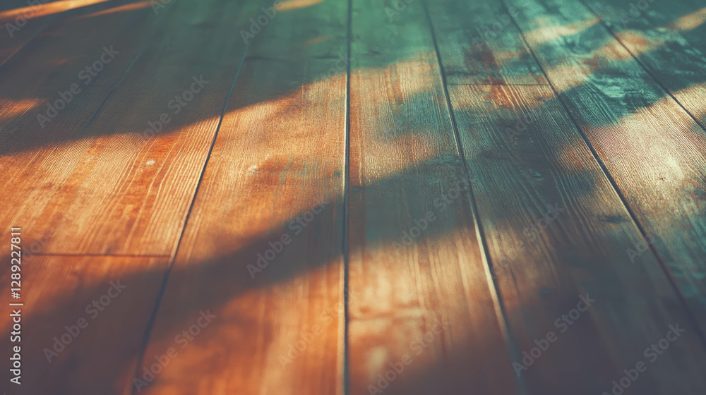 Aufkleber Rustic teak wood texture with soft shadows and natural patterns for background design