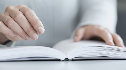 Person Reading Open Book on Table (1)