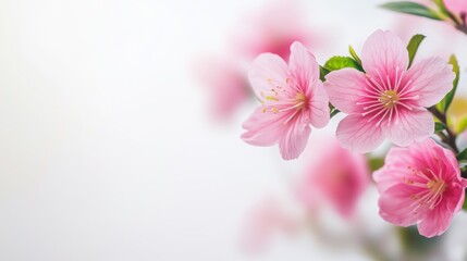 Fototapeta premium Beautiful background template made of Spring flowers.