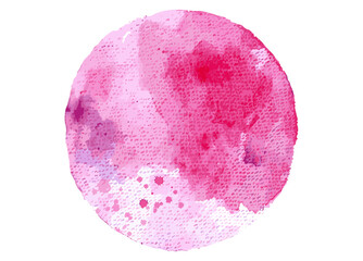 Pink watercolor vector round circle isolated hand-painted, abstract soft tones, artistic design, watercolor texture, vibrant pink hues, creative background