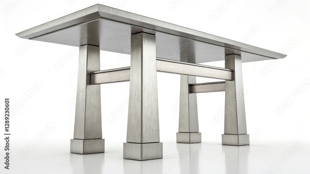 Poster modern rectangular table on white background