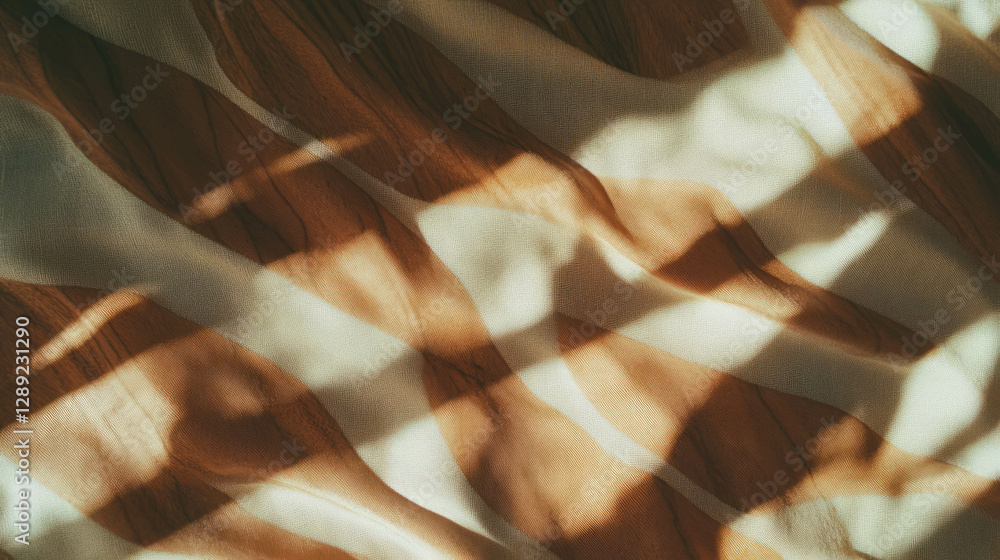 Aufkleber abstract composition of walnut wood and soft fabric textures in light and shadow play