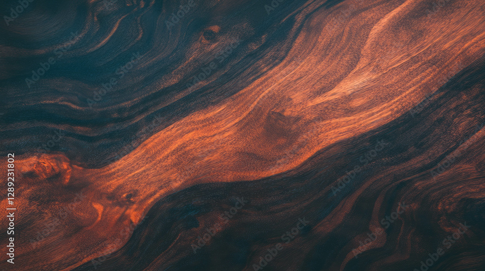 Poster rich walnut texture with dark ambient lighting for backgrounds and design
