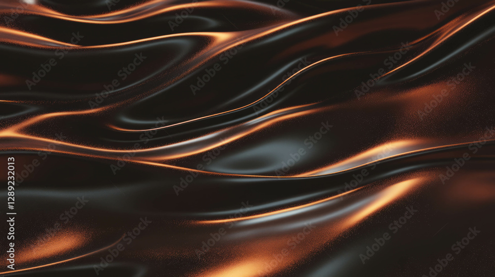 Poster dark chocolate walnut texture with smooth elegant wave pattern for design