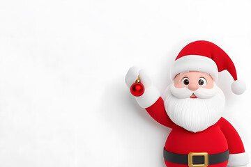 Fototapeta premium Cute cartoon Santa Claus isolated on white background