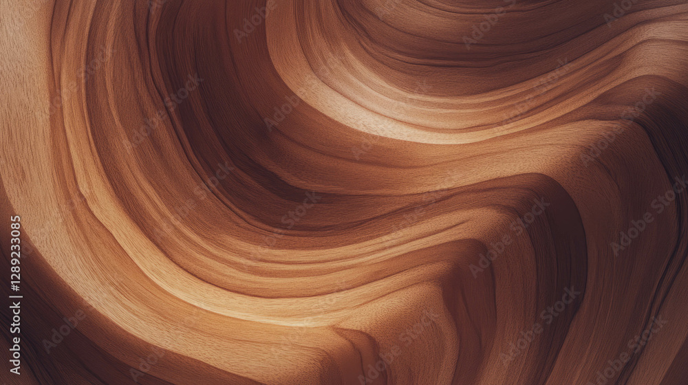 Poster rich walnut texture with matte finish and soft shadows for natural design