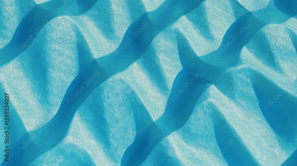 Poster abstract wavy ribbed blue paper texture with soft shadow for creative design