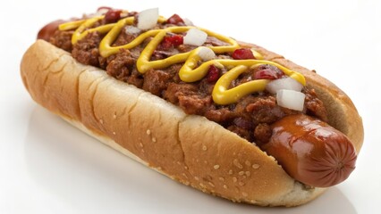 Coney Island Hot Dog on White Background