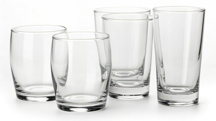 Glassware Set on White Background