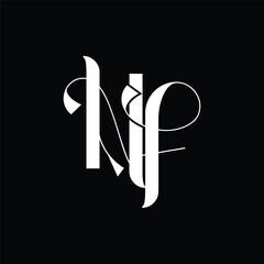 Initial letter Nf logo design 